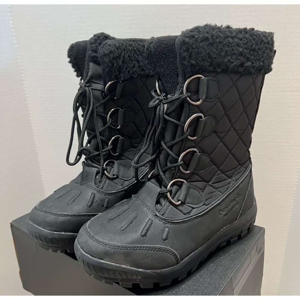 Black Quilted Winter Boots